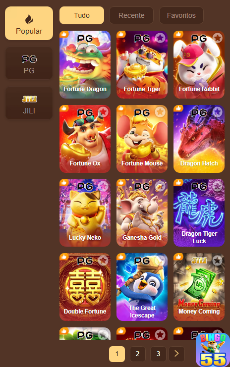 bingo55.com - diversos jogos de cassino para explorar