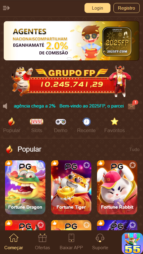 bingo55.com Interface